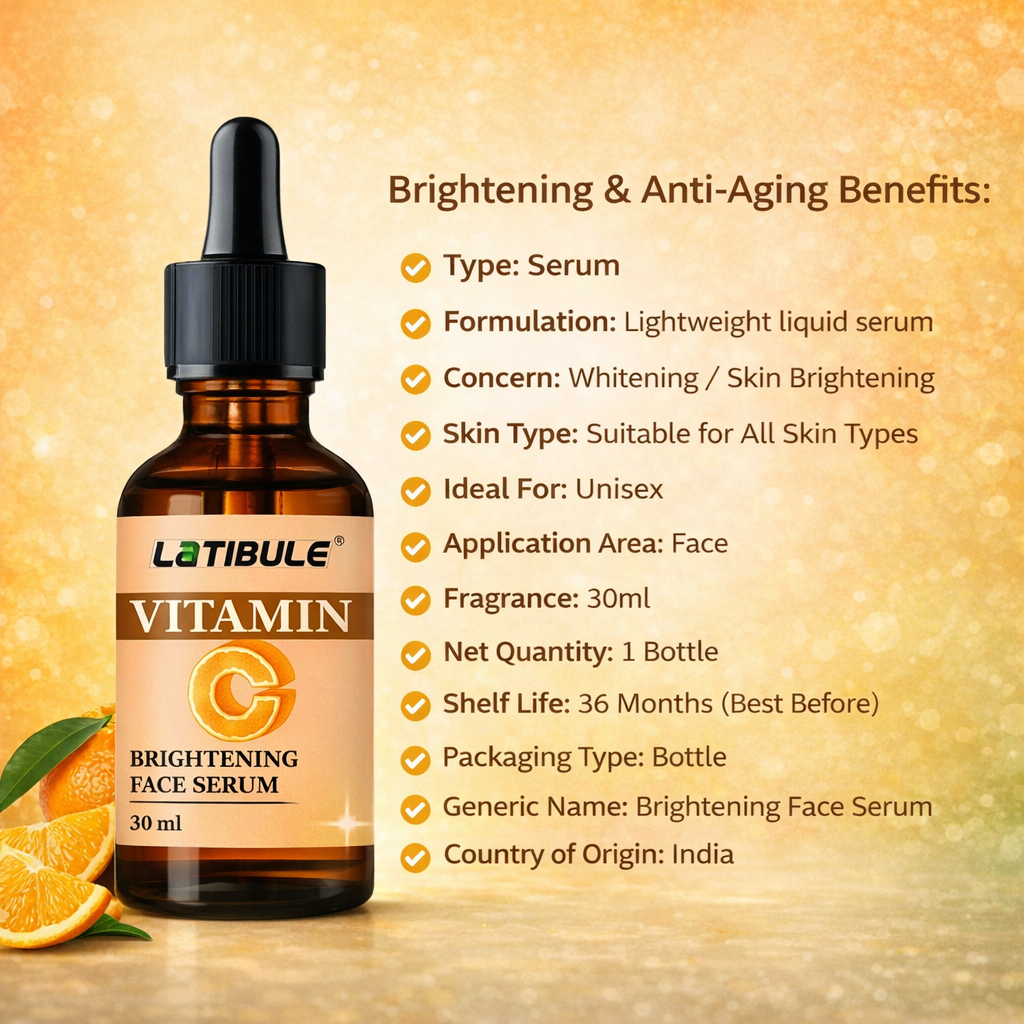 Latibule Vitamin C Face Serum – Brightening & Anti-Aging Skin Repair (30ml)
